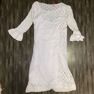 LILLY PULITZER WHITE LONG SLEEVE DRESS